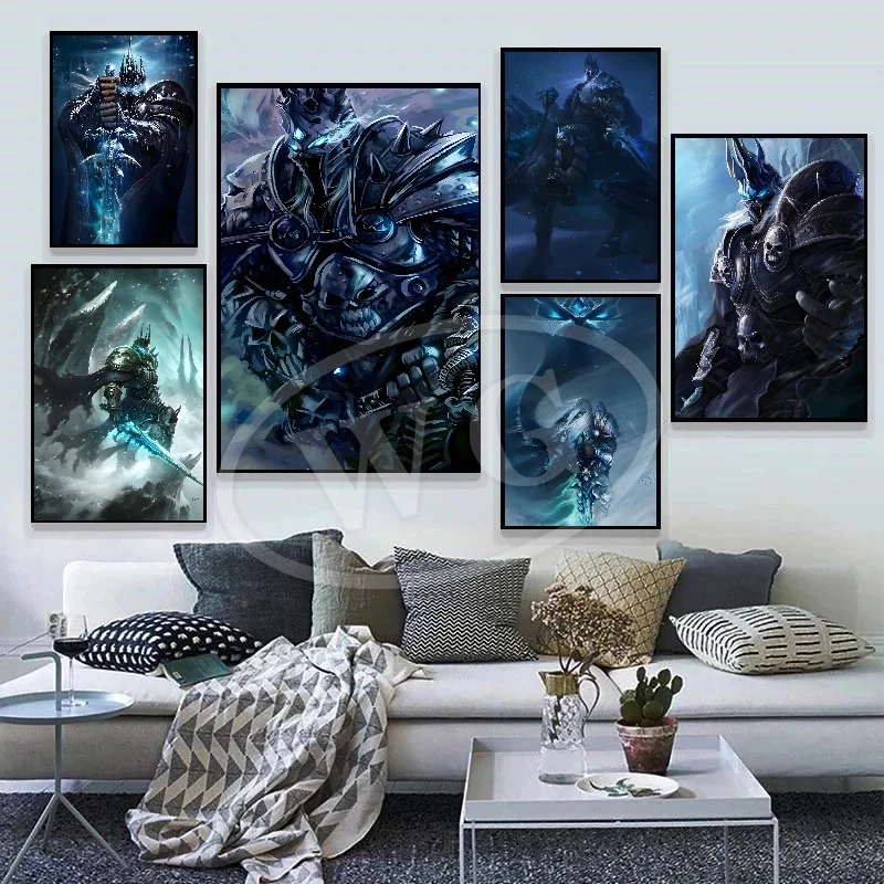 World of Warcraft Arthas Menethil Popular Creativity Artwork Posters and Canvas Painting Art Picture Game Room Home Decoration