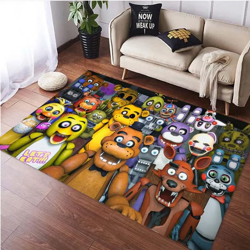 Horror Movie FNaf Carpet custom Area Rug Living Room Carpet Non-slip Rugs Birthday Gift Bathroom Mat Play Mat Rugs for Bedroom