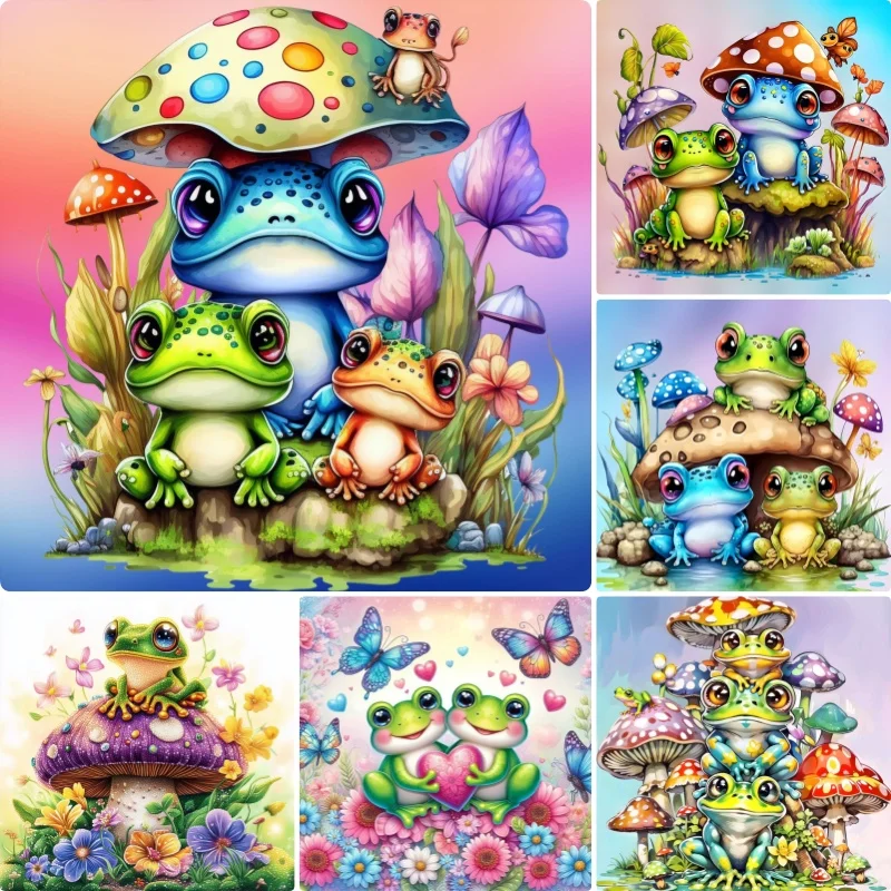 Cute 5D Diamond Painting Fantastic Frog Stand On Stump Drawings Full Rhinestone Mosaic Embroidery For Kids' Room Wall Decor