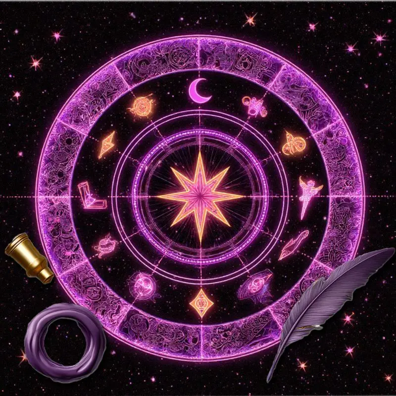 

Фиолетово-желтая скатерть для таро с мистическим узором «Звездное небо» и концентрическими октаграммами, идеально подходит для таро