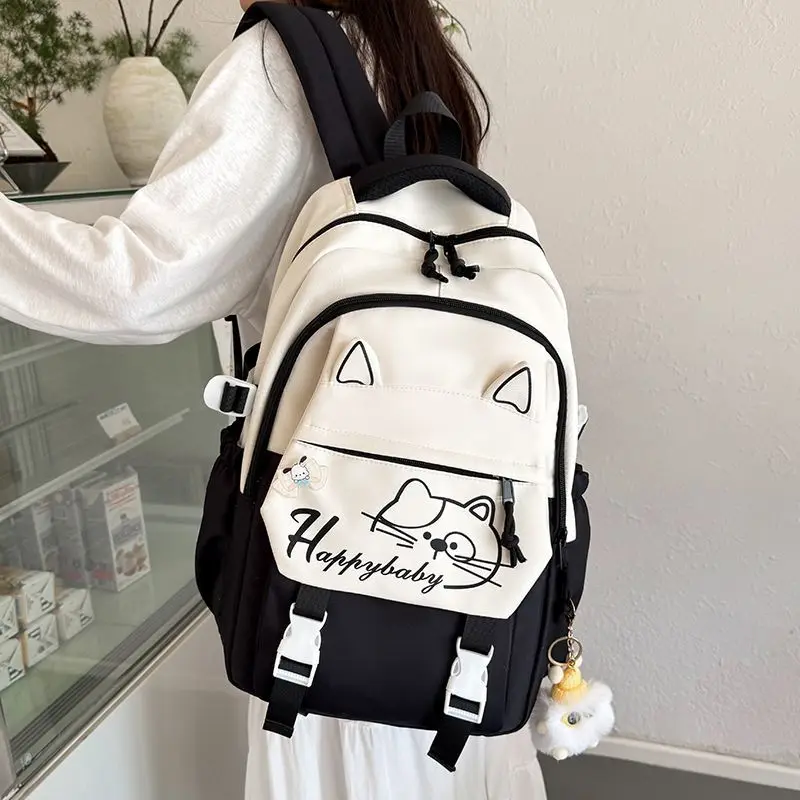 waterproof-nylon-backpack-large-capacity-elementary-school-students-travel-bag-anti-splash-school-bag-lightweight-design