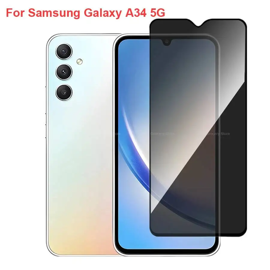 

For Samsung Galaxy A34 5G Anti Spy Privacy Tempered Glass Protector Compatible For Galaxya34 Full Cover Screen Phone Film