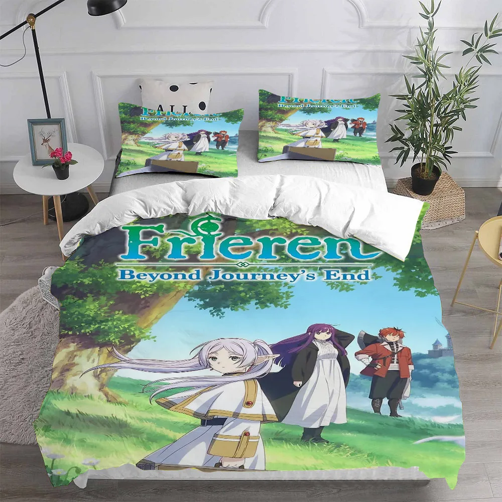 Frieren At The Funeral Duvet Cover Pillowcase Bedding Set Adult Boy Girl Bedroom Decoration Children Gift Single Double Large