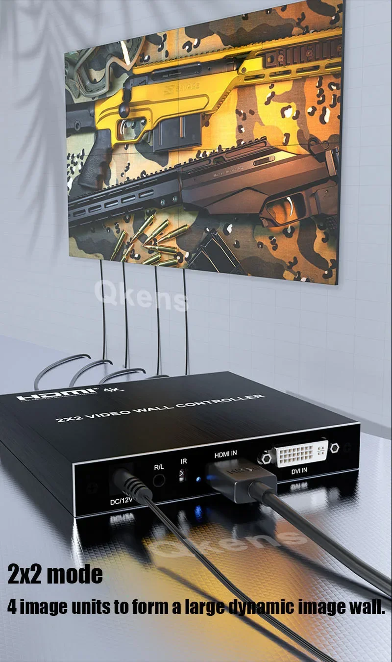 Imagem -05 - Hdmi Video Wall Controller Multi Monitor Splicing Processor Way tv Splicer Box 180 ° Flip 4k 2x2 Dvi 1080p 60hz 1x2 1x4 1x3