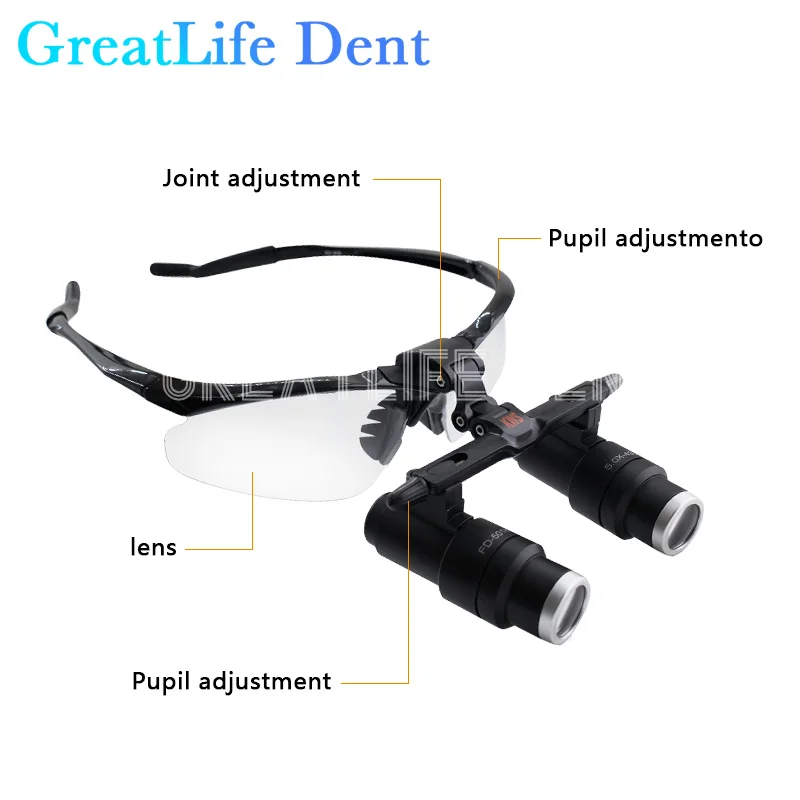 GreatLife 4X 5X 6X 420mm Binocular Dental Loupe FD-501K Kepler Frame Magnifying Glasses Medical Operation Cosmetic Surgery