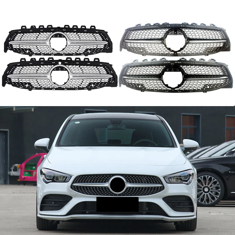 

Car Front Racing Grille Billet Bumper Upper Facelift Grill Fit For Mercedes-Benz W118 CLA Class 2020 2021 Diamond Style