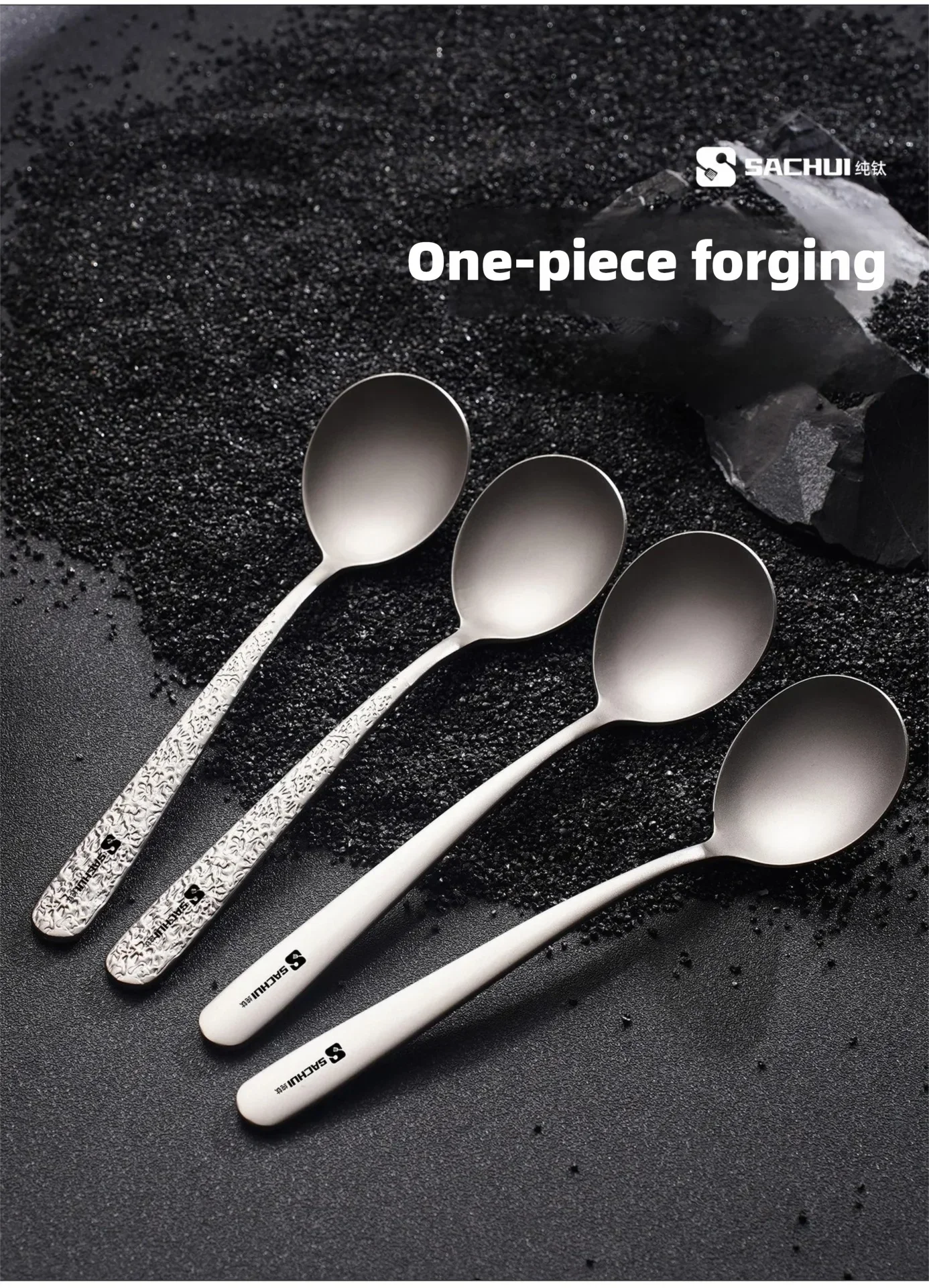 Löffel aus reinem Titan, leichtes Campingbesteck, für den Heimgebrauch, Suppen- und Reislöffel, tragbar, für Rucksackreisen, Wandern, Picknick im Freien, Besteck – Detail 3