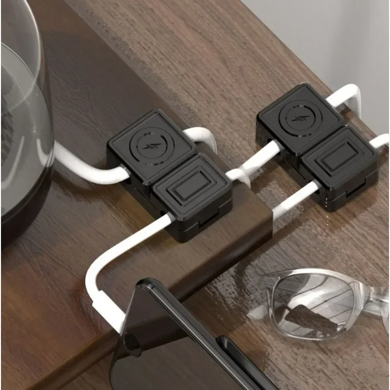 Magnetic Cable Organizer Clips 2in1 Double-door Self Adhesive Cable Fixing Clip Holder Desktop USB Line Power Cord Management