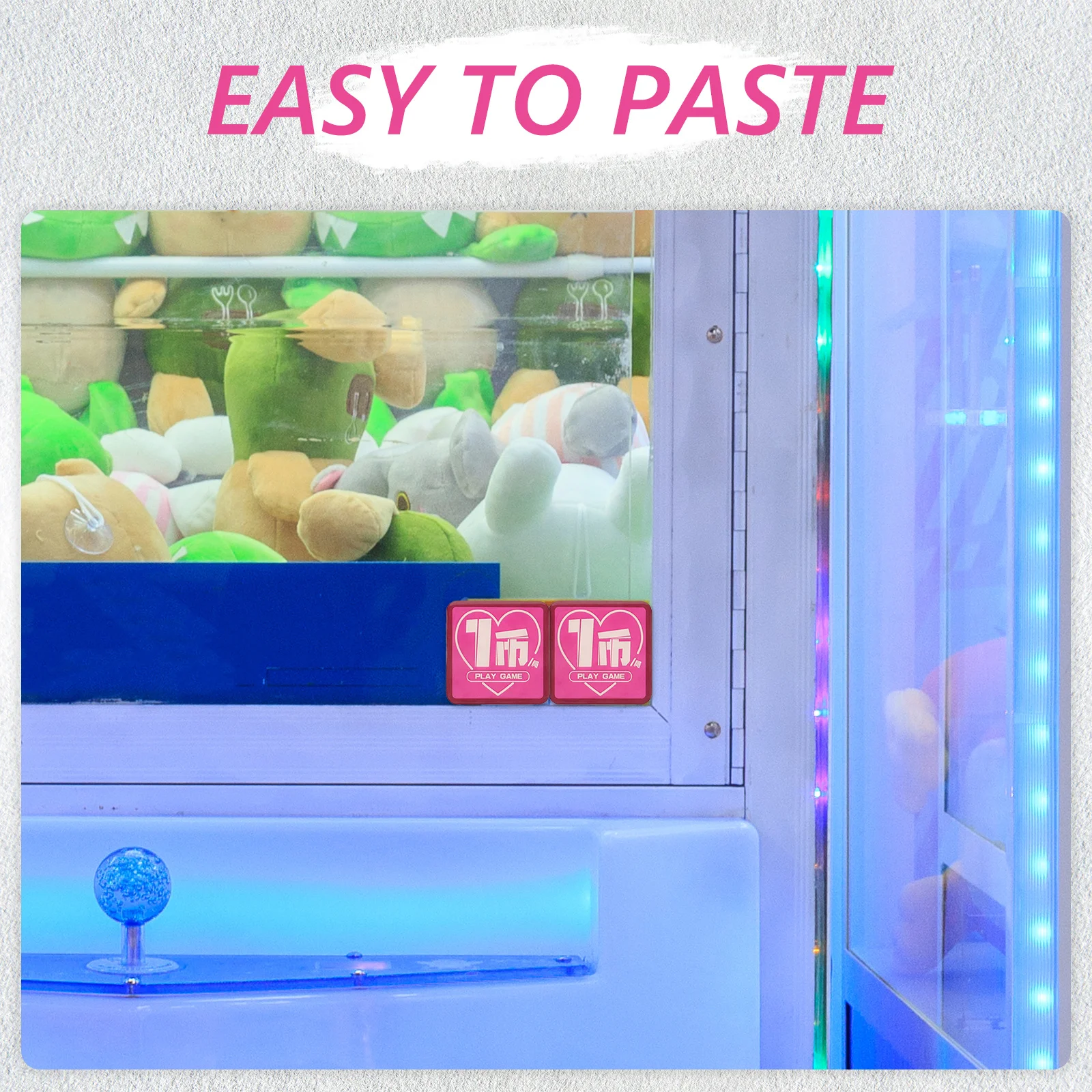 

10Pcs Insert Coin to Play Game Stickers Eye-Catching Decals for Supermarket Shopping Mall Gaming Setup Insert Coin Decals