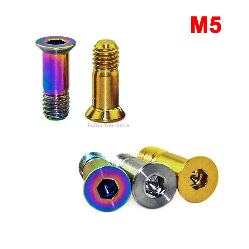 

1Pcs Titanium Bolts M5 Countersunk Inner Hexagon Socket Head Fastener For Bicycle Length 14.2mm 15.5mm