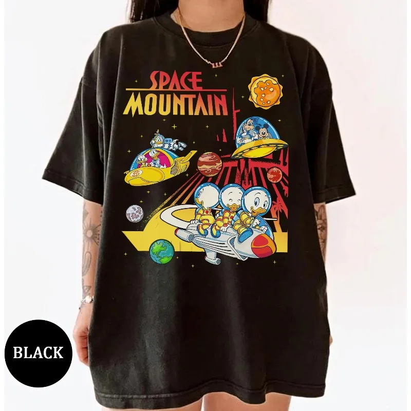 

Retro 90s Space Mountain Mickey and Friends T-shirt, Disney Donald Duck Adventure Space Mountain Tomorrowland Disneyland T-shirt