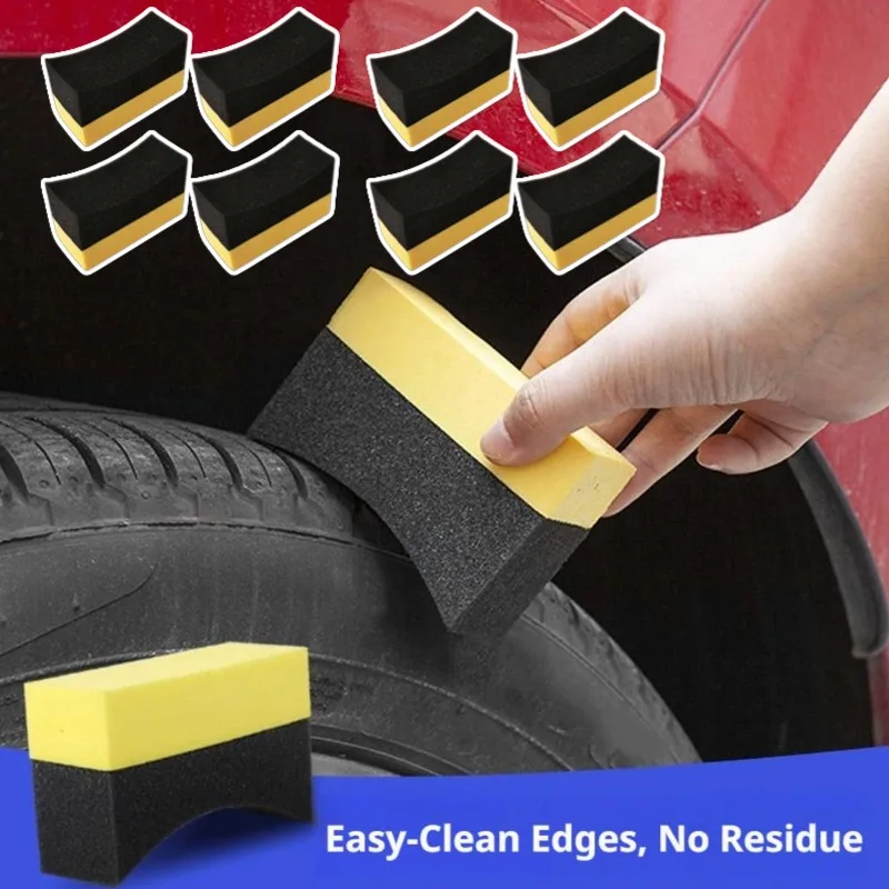 4PCS Car Wheel Tyre Cleaning Sponge Brush Set Auto Washing Polishing Waxing Pads Microfiber Water Suction Care Tools