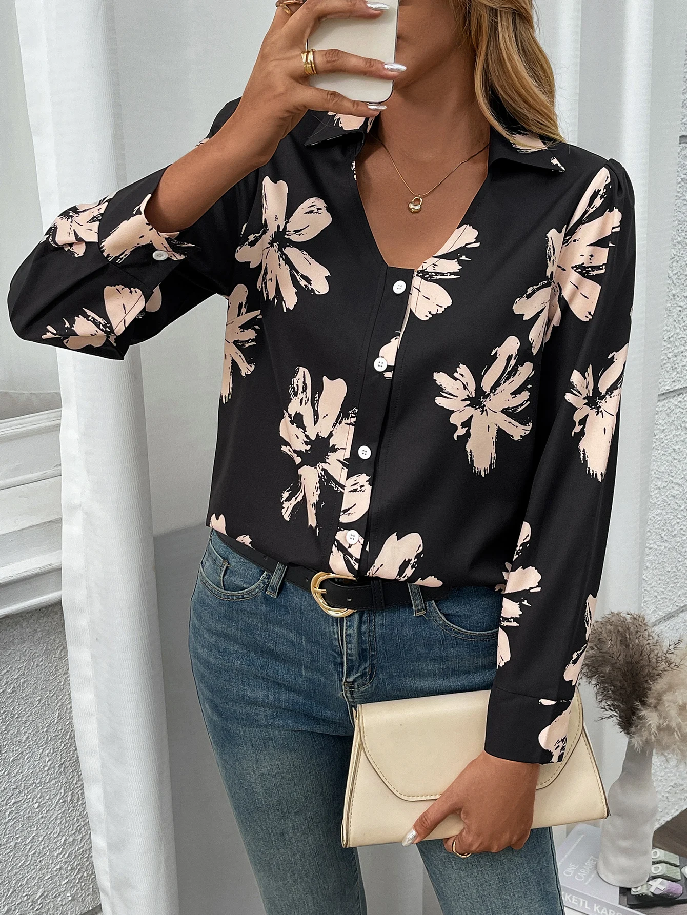 

Женская рубашка на пуговицах с длинным рукавом, повседневный стиль, модный топ, женская модная одежда