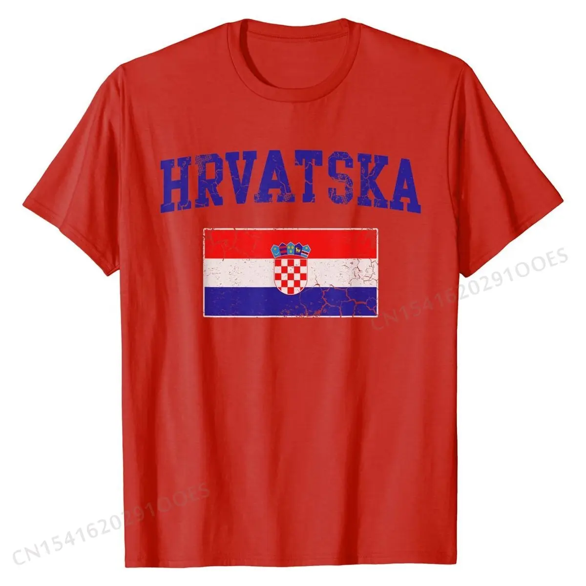 Hrvatska Croatia Flag Croatian Retro Fade T-Shirt Cotton Casual Tops & Tees Plain Mens Tshirts Geek