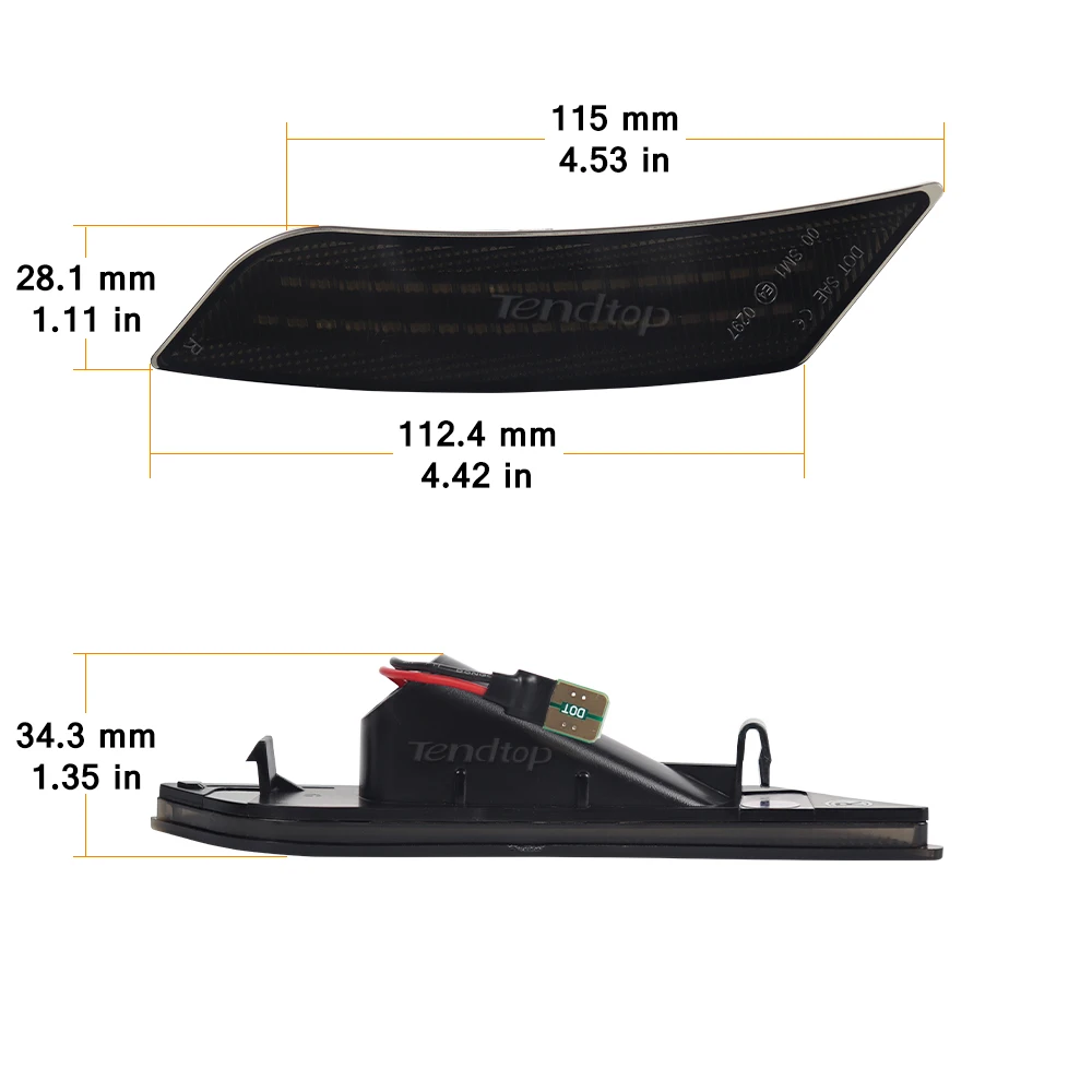 Smoked Amber LED Car Parking SignalsSide Marker Light For 2019-2024 Chevy Blazer 2017-2024 Cadillac XT5 2013 2014 Cadillac ATS view 5