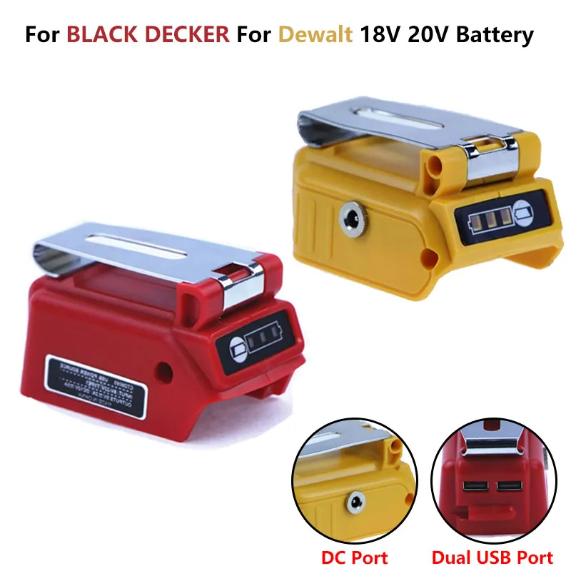 Adaptador Conversor Usb para Dewalt Black & Decker Bateria de Lítio 1820v Interface de Saída 12v dc Aparelhos Compatíveis Novo