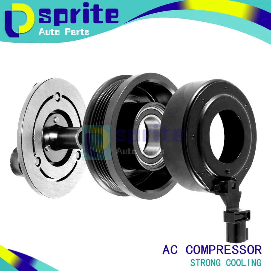 Conjunto de Embreagem Magnética do Compressor de Ar Condicionado para Focus Mk2 C-MAX Volvo C30 S40 V50 6M5H19D629AC 3M5H19D629RH 6M5H19D629AA 6M5H19D629AB