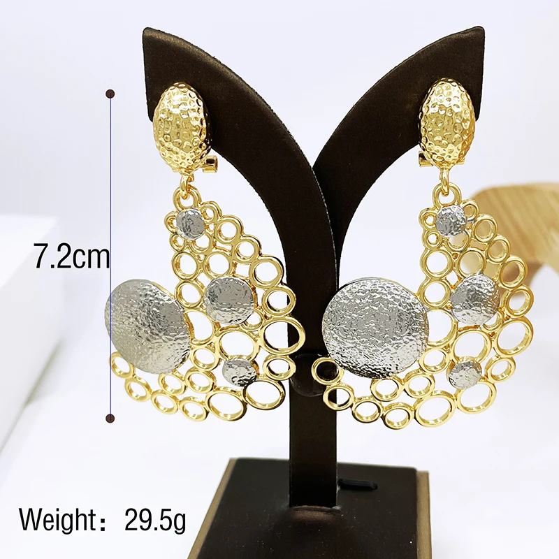 Earrings For Women Gold Color Big Drop Earrings 18K Gold Plated Fashion Jewelry Wedding Accessories Trending Free Shipping