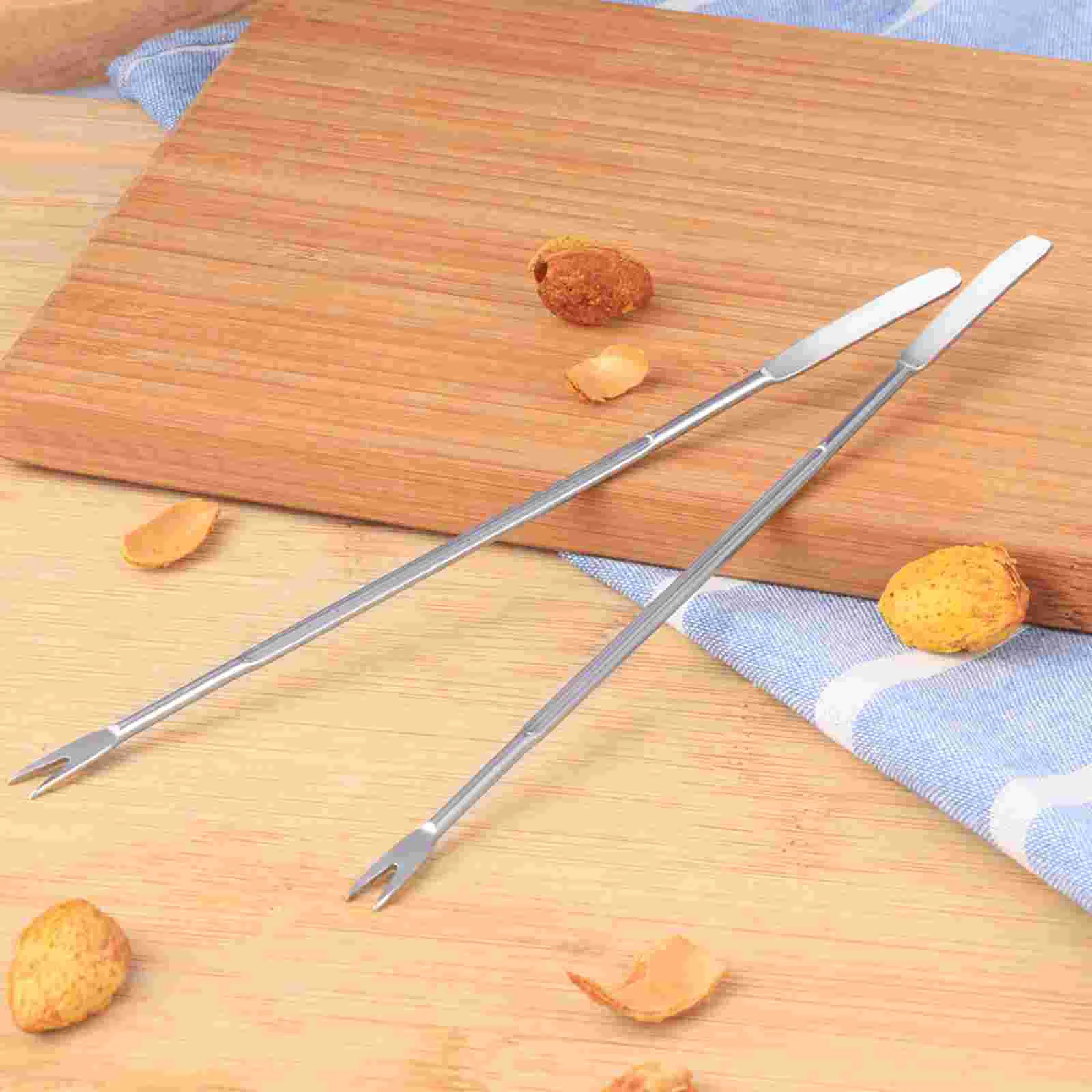 Crab Cracker Multipurpose Seafood Forks Lobster Crackers Stainless Steel Walnut