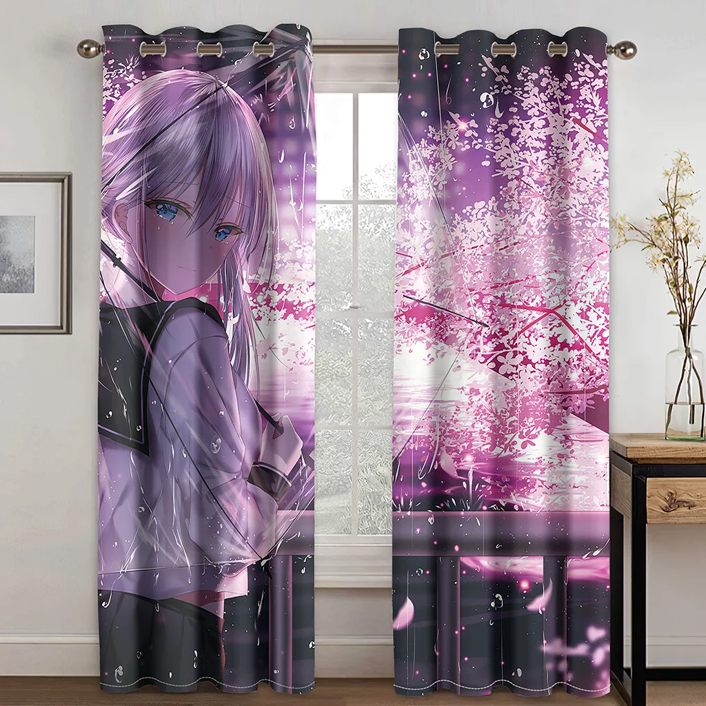 Cheap Kids Cartoon Anime 3D Children\'s Free Shipping 2 Pieces Thin Window Drape Curtain for Boy Girl Living Room Bedroom Decor