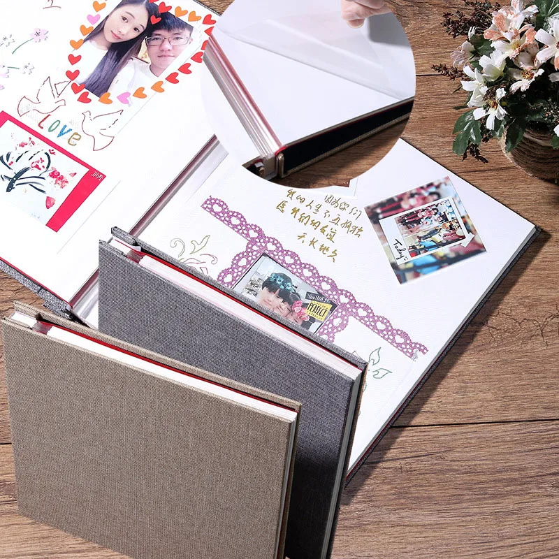 16-inch Linen Self-adhesive Laminated Photo Album Adhesive Diy Record Life Anniversary Gift To Friends