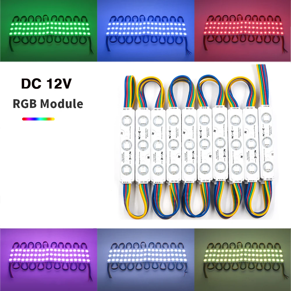 20PCS DC 12V RGB SMD 5050 3Leds Moudle IP67 Waterproof Advertisement Decoration LED Strip