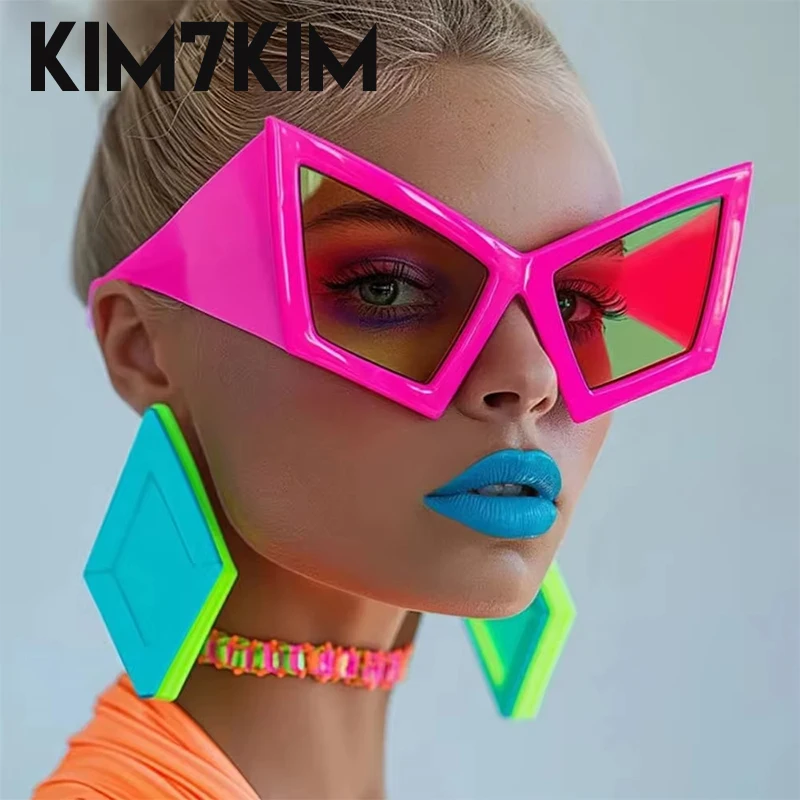 Oversized Cat Eye Women Sunglasses 2024 Luxury Brand Designer Big Frame Vintage Eyewear Y2K Punk Sun Glasses For Female UV400