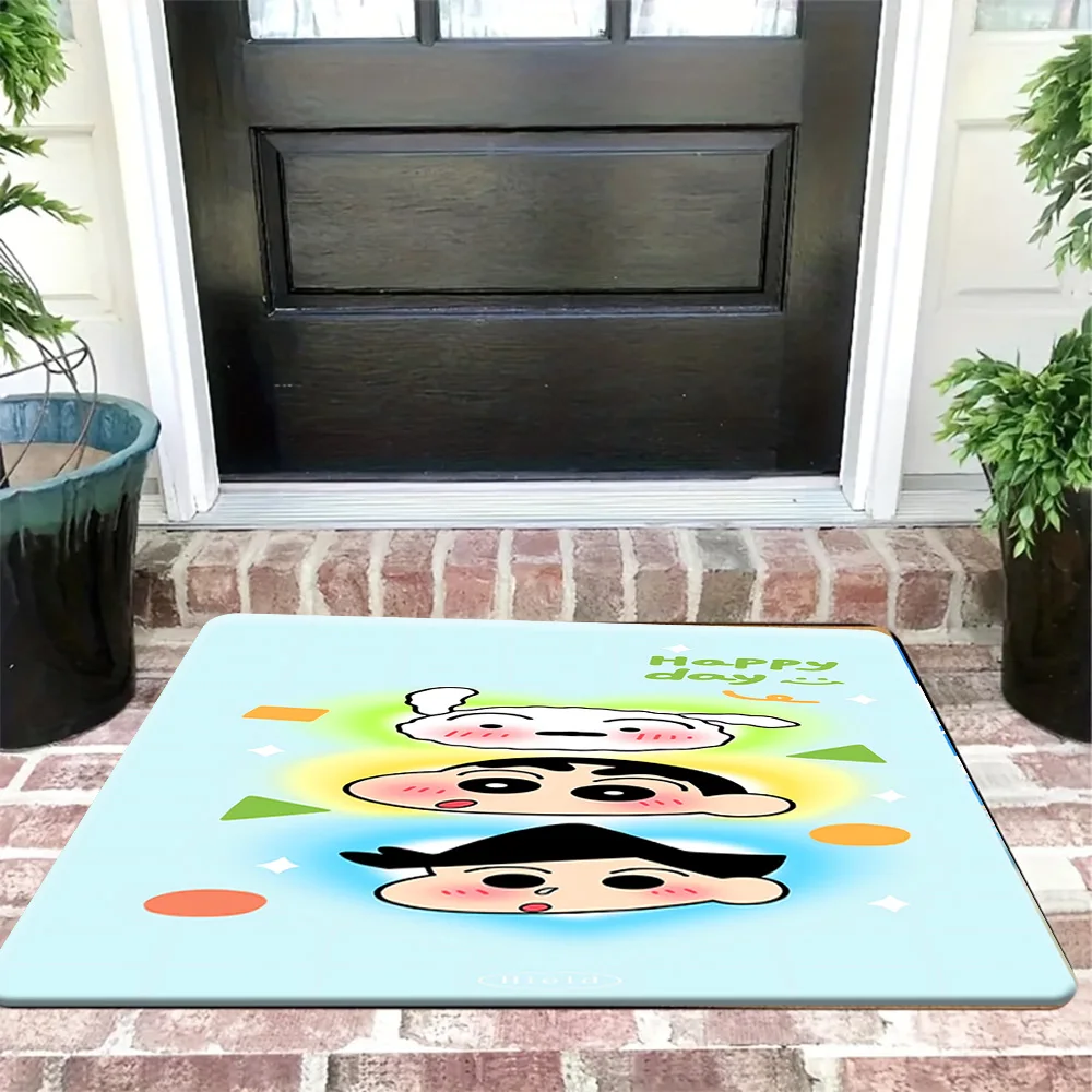 

Коврик для входной двери с принтом персонажей мультфильма Крейон Шин-чан, нескользящий, моющийся, для дома, ванной комнаты, кухни