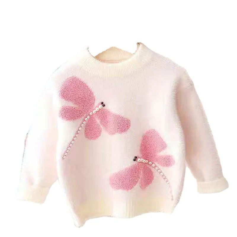 Girls sweater bottom knit sweater foreign style thick mink cashmere girl new autumn winter children pullover girl baby