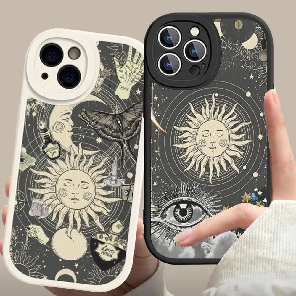 

Witches Moon Tarot Mystery Totem Phone Case Hard Leather For iPhone 14 13 12 Mini 11 14 Pro Max Xs X Xr 7 8 Plus Fundas