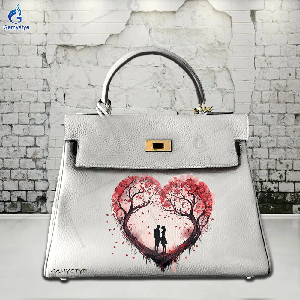 شخصية بولسو الفن حقائب مطبوعة الطباعة الفنية مع جو محب جلد البقر الحقيقي السيدات حقيبة اليد الإناث Carteras #2