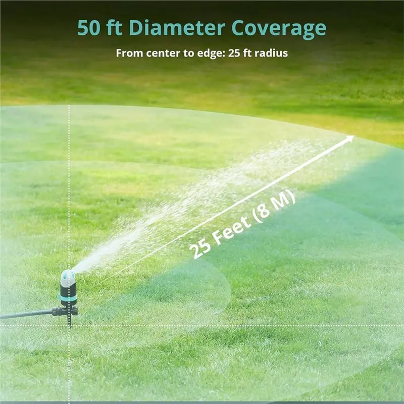 [NEWA64Z!】 QUOBAS 360°Rotating Sprinkler Heavy Duty Water Sprinkler Lawn 4 Modes For Garden Plants, Flower Bed, Outdoor Yard