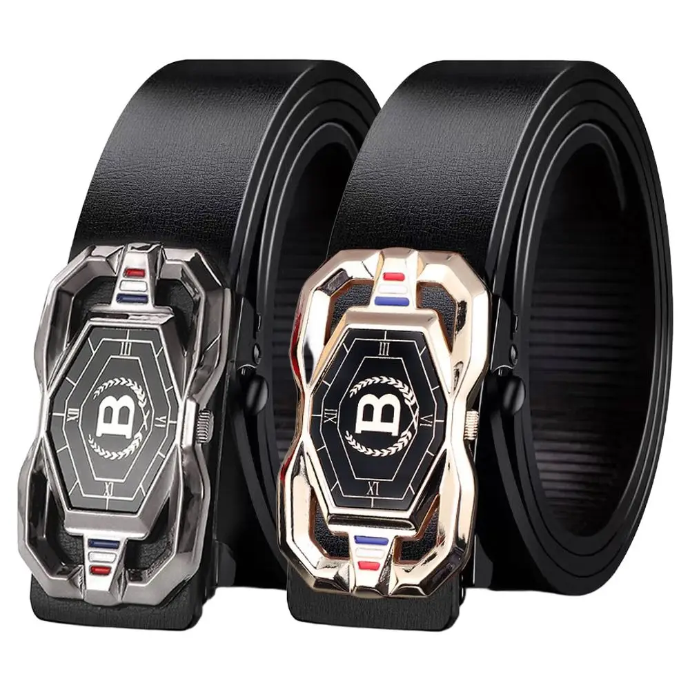 حزام جلد الأعمال المعدنية التلقائي مشبك العلامة التجارية الفاخرة تصميم أحزمة الخصر لأحزمة حزام الرجل