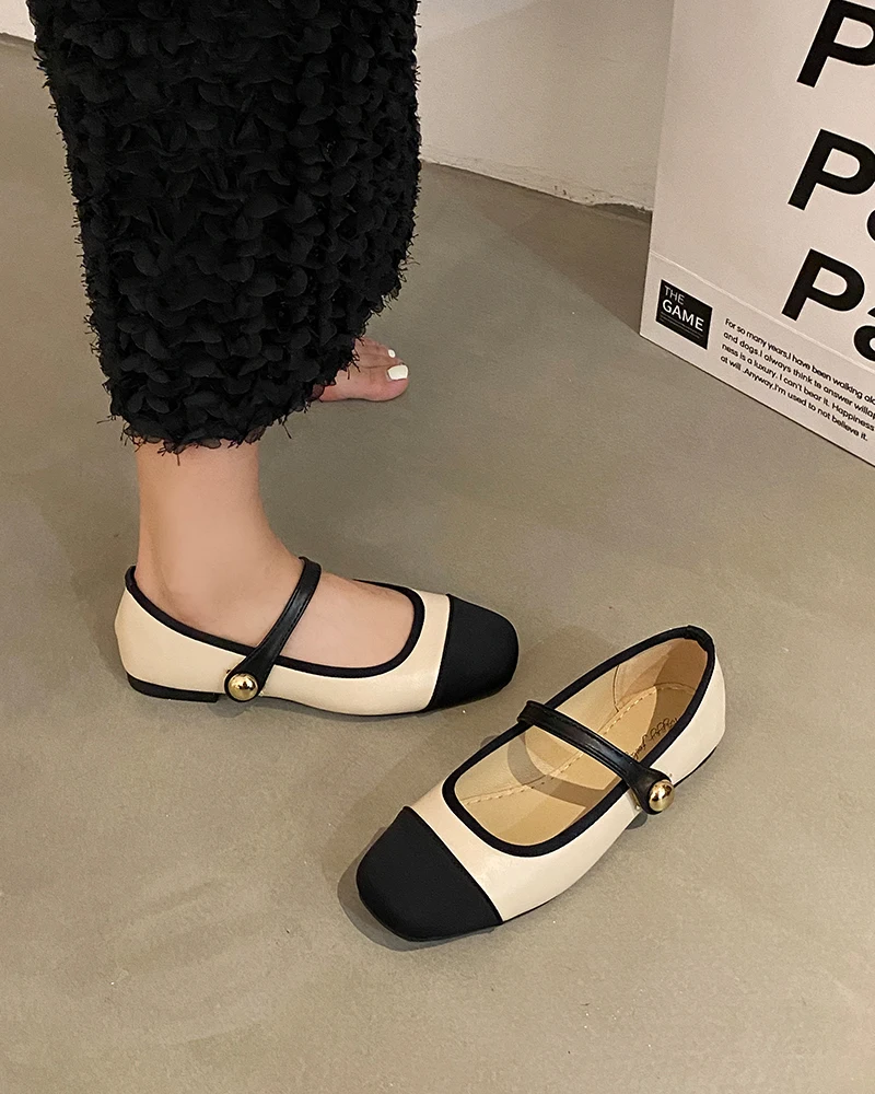 Summer Shoes Ladies Female Footwear Ballerinas Woman 2024 Low Heels Soft Shallow Mouth Black Flats Dress Ballet New Rome Mary Ja