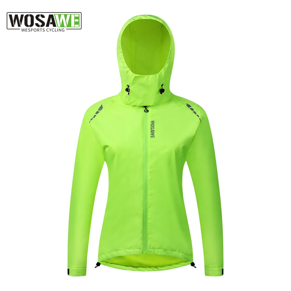 

WOSAWE Women Cycling Jackets Hooded Windproof MTB Bike Jacket Reflective Long Sleeve Waterproof Clothing Cycling Jerseys