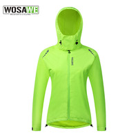 WOSAWE Women Cycling Jackets Hooded Windproof MTB Bike Jacket Reflective Long Sleeve Waterproof Clothing Cycling Jerseys