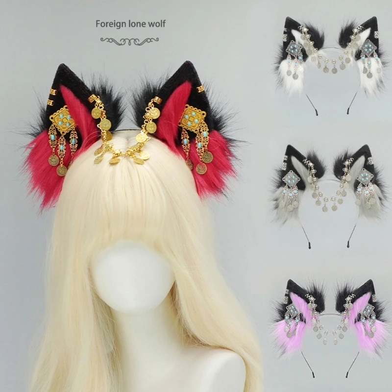 

E15F Premium Furry Cosplay Wolf Hear Ушной костюм костюм.