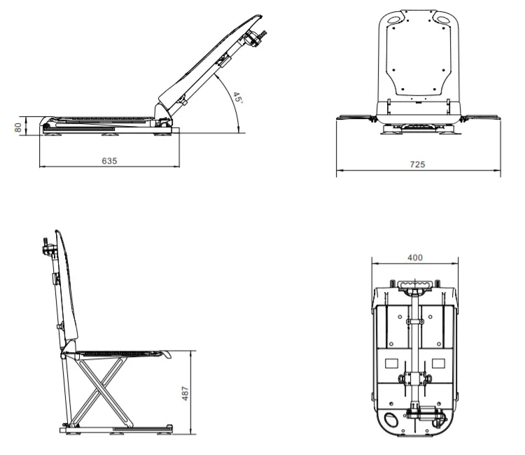 الجملة كرسي الاستحمام المسنين دوران 360 درجة رفع كهربائي كرسي حمام حوض الاستحمام البراز #5