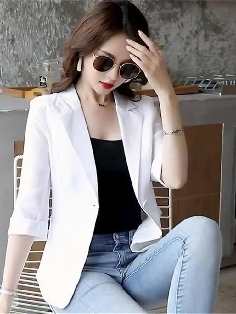 بدلة نسائية ort بقصة ضيقة Jaet صيفية رفيعة سبعة أرباع Sve Faionable صغيرة الحجم للحماية من الشمس إنتاج صيني