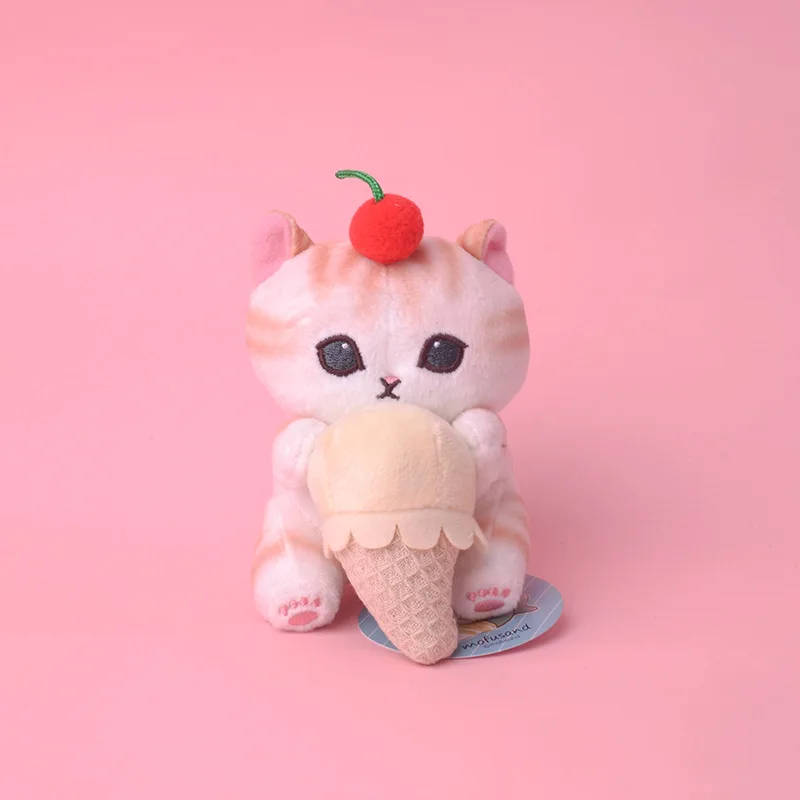 أحدث اليابانية لطيف Mofusand القرش القط أفخم لعب Kawaii المفاتيح الكرتون على ظهره قلادة صغيرة الديكور الفتيان هدايا عيد