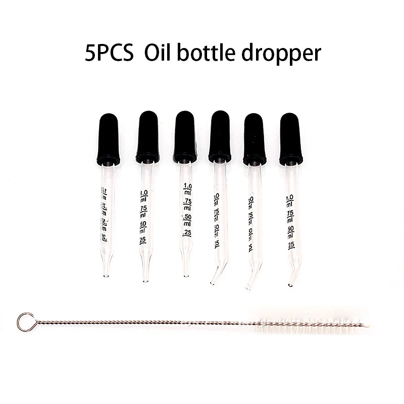 5Pcs Glass Scale Dropper Rubber Head Scale Pipette Dropper Essential Oil Bottle Straw Multi-purpose Droppers For School Home