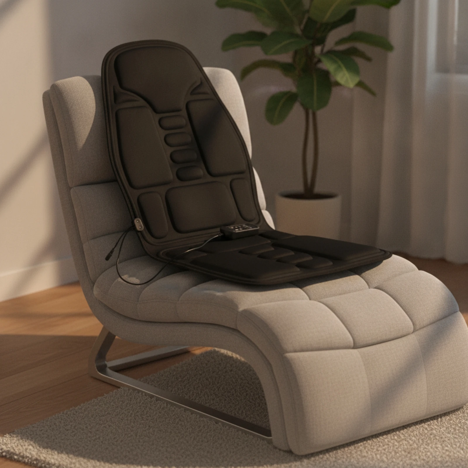 Heated Massage Seat Cushion Vibrating Massage Seat Cushion Back Massager Vibration Padded for Drivers, Home, Office Chair