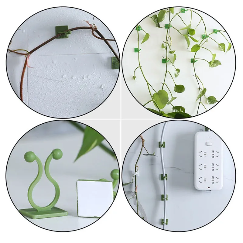 Plant Climbing Wall Clips Self-Adhesive Buckle Hook Fastener Tied Fixture Plant Stent Invisible Vine Climbing Fixed Bracket