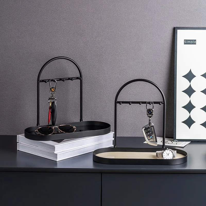 Wrought pendant storage rack cosmetics entrance key shelf, desktop jewelry storage finishing rack