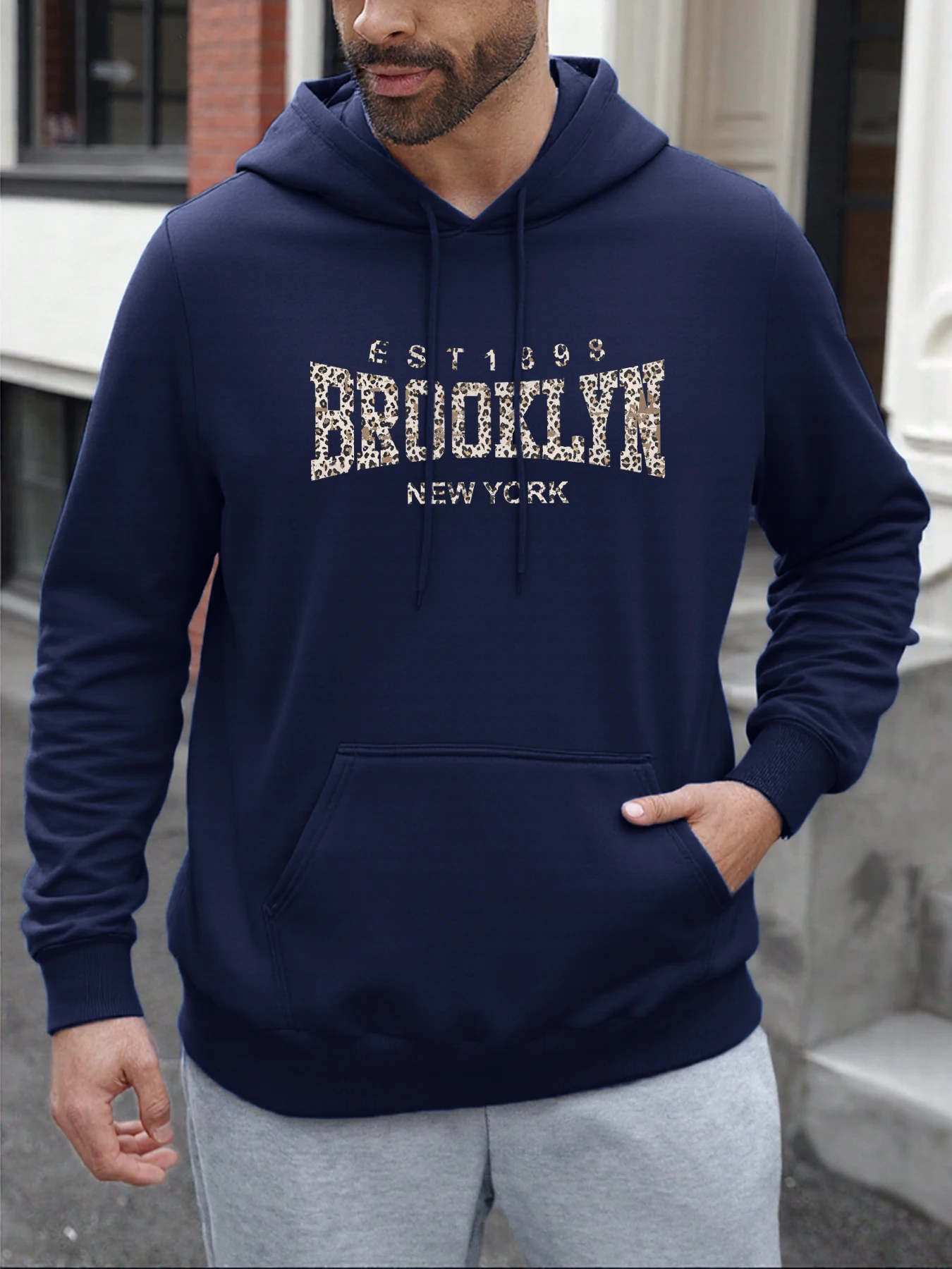 Brooklyn New York Est.1998 Design Man Sweatshirt Casual Loose Trendy Long Sleeve Basics Pullovers Unisex Fleece Clothing
