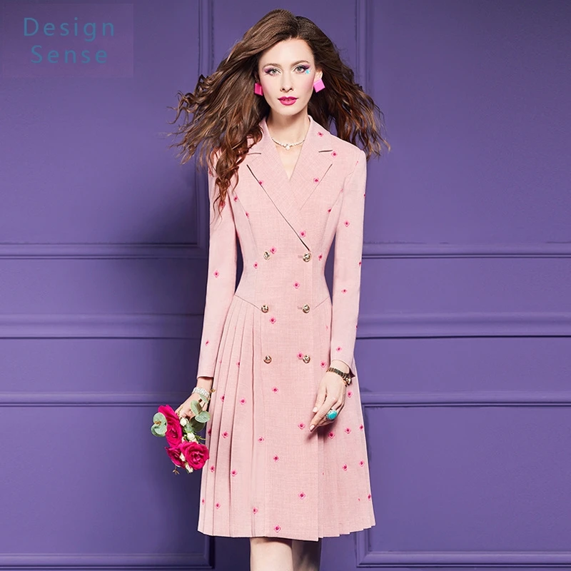 

Women's Commuting Wear Embroidered Black Business Suit and Dress Autumn Winter New Fashionable Design Sense Temperament