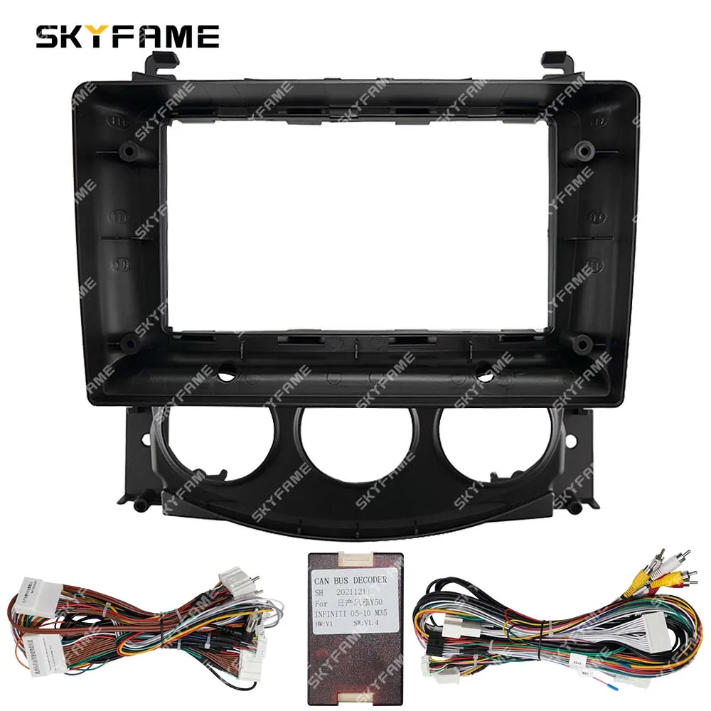 SKYFAME Adattatore per fascia per telaio auto Decodificatore Canbus Box Kit pannello di montaggio per cruscotto radio Android per Nissan 370Z