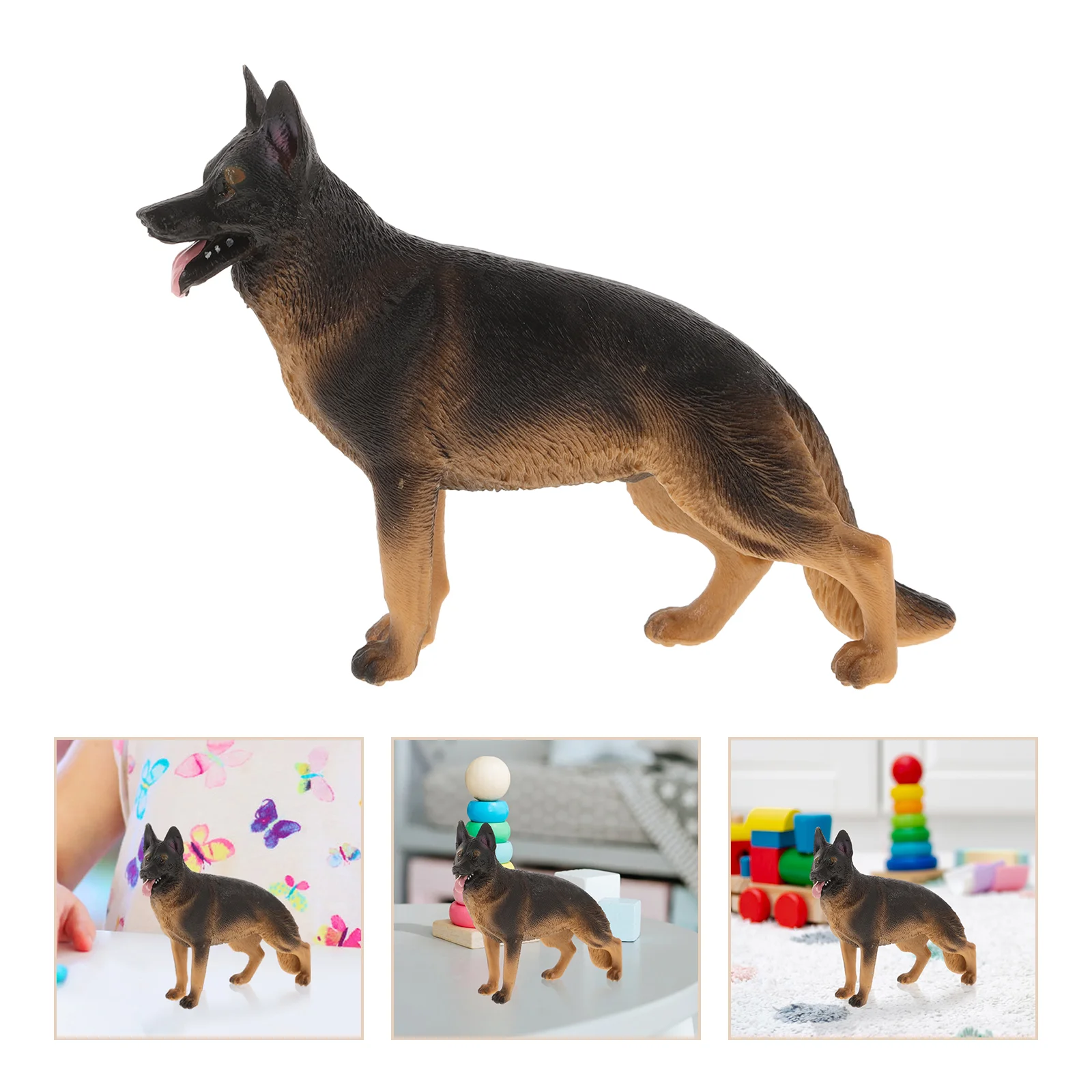 Children Model Dog Toy Dogs German Shepherd Statue Action Figures Puppy Brass Photo