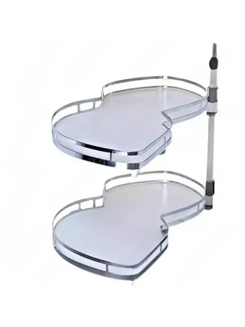 Adjustable Stainless Steel Double Layer Pull out Corner Cabinet Basket Removable Drawer Kitchen Storage Organizer Rack