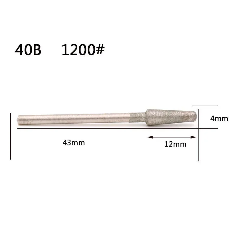 5PCS 600# 1200# Grit Cylinder Diamond Grinding Head A/B Needle Round Polishing Grinder Needles Rotate Engraving Tools